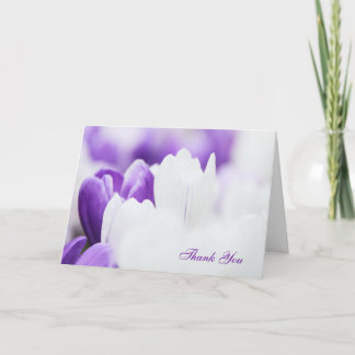 Carte de remerciements florale violet et blanc