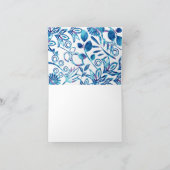 Carte de remerciements Flore Bleu Conception Sur P (Intérieur)