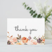 Carte De Remerciements Flore de broyage et de broyage avec texte (Debout devant)