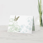 Carte De Remerciements Flore illustrée et papillon Mariage de printemps (Dos)