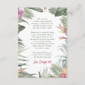 Carte De Remerciements Flore tropicale Fête des mariées d'été moderne (Dos)