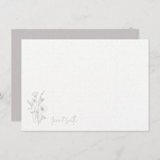 Carte De Remerciements Flore violet Plante floral personnalisé stationnai