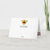 CARTE DE REMERCIEMENTS FLORENTINE RENAISSANCE ROUGE FLEURS, FLEURS (Dos)