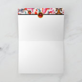 CARTE DE REMERCIEMENTS FLORENTINE RENAISSANCE ROUGE FLEURS, FLEURS (Intérieur)