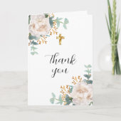 Carte De Remerciements Flores blanches eucalyptus cross confirmation phot (Devant)