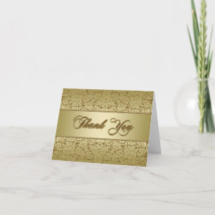 Carte De Remerciements Flourish Golden 50e Anniversaire de Mariage