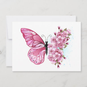 Carte De Remerciements Flower Butterfly