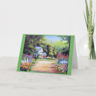 Carte De Remerciements FLOWER LANE Country Home sur chemin de terre Voitu