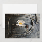 Carte De Remerciements Flowers | Daisy in Jeans Pocket (Devant / Derrière)