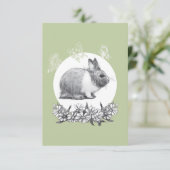 Carte De Remerciements Fluffez le lapin. Dessin au crayon (Debout devant)