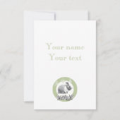 Carte De Remerciements Fluffez le lapin. Dessin au crayon (Dos)