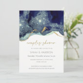 Carte De Remerciements Fluid Abstrait Marine Parties scintillant Couples (Debout devant)