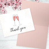Carte De Remerciements Flûtes à champagne aquarelle pour brunch rose et b