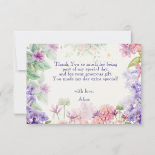 Carte De Remerciements Flutter et tourbillon Fairy garden aquarelle anniv