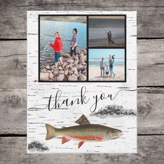 Carte De Remerciements Fly Fishing Theme  3 photo collage  T