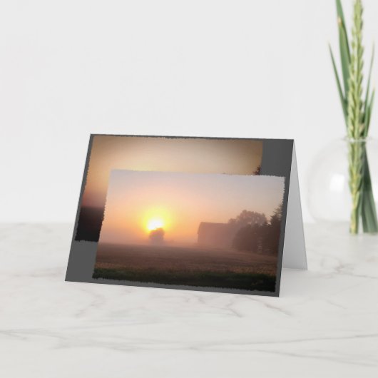 Carte De Remerciements Foggy Morning Farm (Devant)