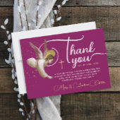 Carte De Remerciements Foi élégante Magenta Rose Angel Blessure Script
