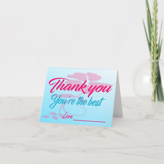 Carte De Remerciements Folded Thank You Card (Devant)