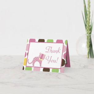 Carte De Remerciements Folded Thank you Card Jungle Queen Tiger Safar Zoo