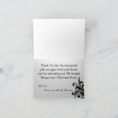 Carte De Remerciements Folded Thank You Card Red on Silver Masquerade (Intérieur)