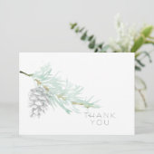 Carte De Remerciements Foliage à main cône de pin simple Funérailles (Debout devant)