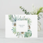 Carte De Remerciements Foliage tropical moderne perte de vie (Debout devant)