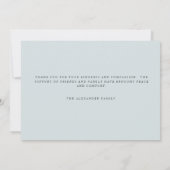 Carte De Remerciements Foliage tropical moderne perte de vie (Dos)