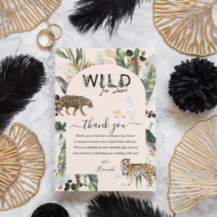 Carte De Remerciements Folle d'amour Réception de mariage jungle