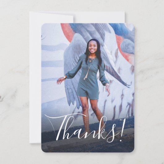 Carte De Remerciements Fond complet de photo en aquarelle pastel violet (Devant)