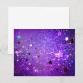 Carte De Remerciements Fond de papier d'aluminium violet avec des étoiles (Devant / Derrière)