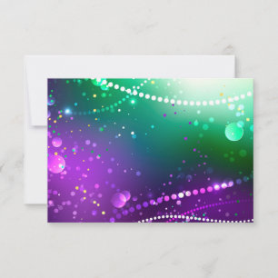 Carte De Remerciements Fond festif violet de Mardi Gras