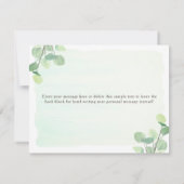 Carte De Remerciements Fond peint à l'aquarelle avec feuillage d'eucalypt (Dos)