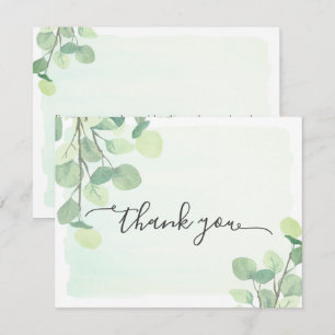Carte De Remerciements Fond peint à l'aquarelle de feuillage d'eucalyptus