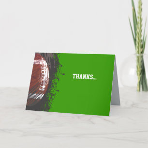 Carte De Remerciements Football Splatter Bar Bat Mitzvah Thank You Card