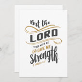 Carte De Remerciements Force divine - 2 Timothée 4:17 Conception chrétien (Devant / Derrière)