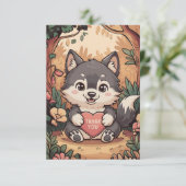 Carte De Remerciements Forest Pastel Wolf (Debout devant)