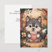 Carte De Remerciements Forest Pastel Wolf (Devant / Derrière)