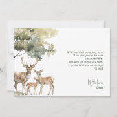 Carte De Remerciements Forêt Bois Animaux Horizontal Anniversaire (Dos)