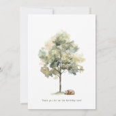 Carte De Remerciements Forêt Bois Animaux Plat Vertical Anniversaire (Dos)