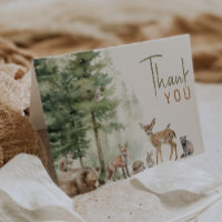 Forêt d'animaux des bois | Anniversaire plié