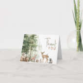 Carte De Remerciements Forêt d'animaux des bois | Anniversaire plié (Devant)