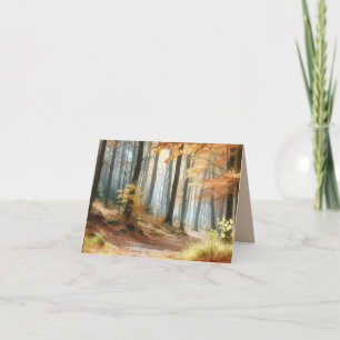 Carte De Remerciements Forêt d'automne à l'aquarelle : Art vibrant de l'a