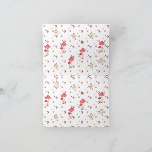 Carte De Remerciements forêt de champignon blanc (Intérieur)