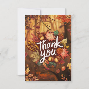 Carte De Remerciements Forêt de châtaignes automne