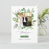 Carte De Remerciements Forêt de forêt Mariage de verdure Photo Collage (Debout devant)