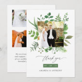 Carte De Remerciements Forêt de forêt Mariage de verdure Photo Collage (Devant / Derrière)