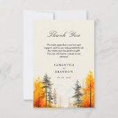 Carte De Remerciements Forêt en automne couleurs mariage (Devant)