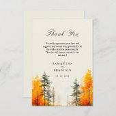 Carte De Remerciements Forêt en automne couleurs mariage (Devant / Derrière)