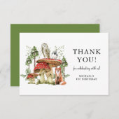 Carte De Remerciements Forêt Enchantée Bois Bois Premier anniversaire (Devant / Derrière)