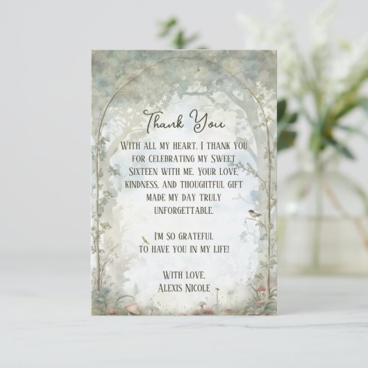 Carte De Remerciements Forêt enchantée Ethereal (Debout devant)